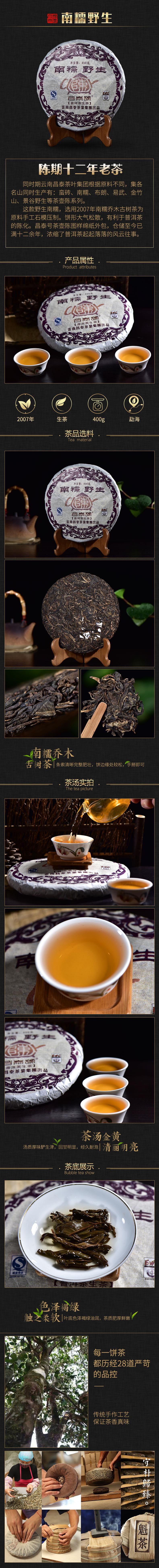 雲南省 昌泰号 プーアル生茶 普洱 7538 2007年 雲南省 昌泰号 プーアル生茶 普洱 7538 2007年